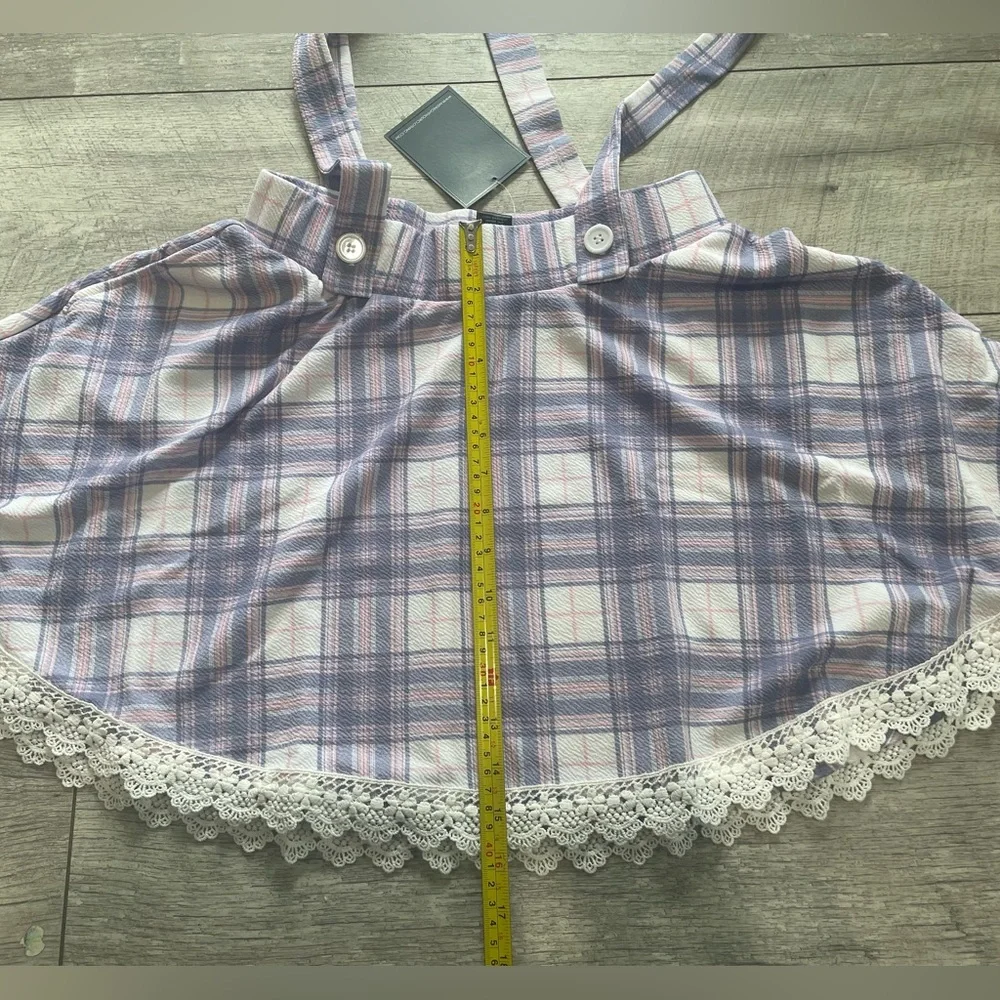 Her Universe Pink & Purple Plaid Lace Suspender Skirt